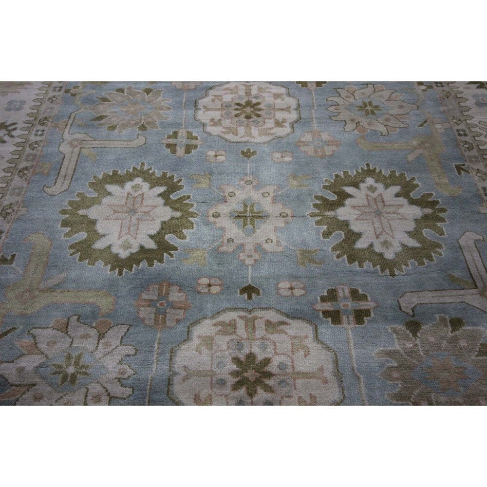 Hand-knotted Persian Collection Oriental Blue Oushak Wool Area Rug (8' x 10')
