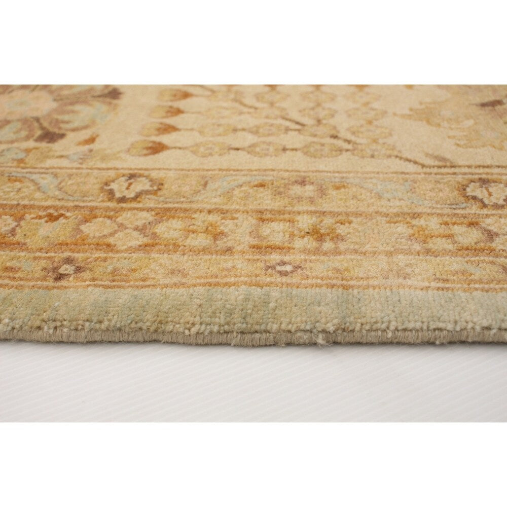 Hand-knotted Peshawar Oushak Blue Wool Rug - 9'10 x 13'6