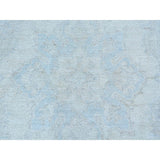Hand-knotted Pure Wool Ivory Silver Wash Runner Oushak Rug (2'6 x 9'9)