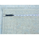 Hand-knotted Pure Wool Ivory Silver Wash Runner Oushak Rug (2'6 x 9'9)