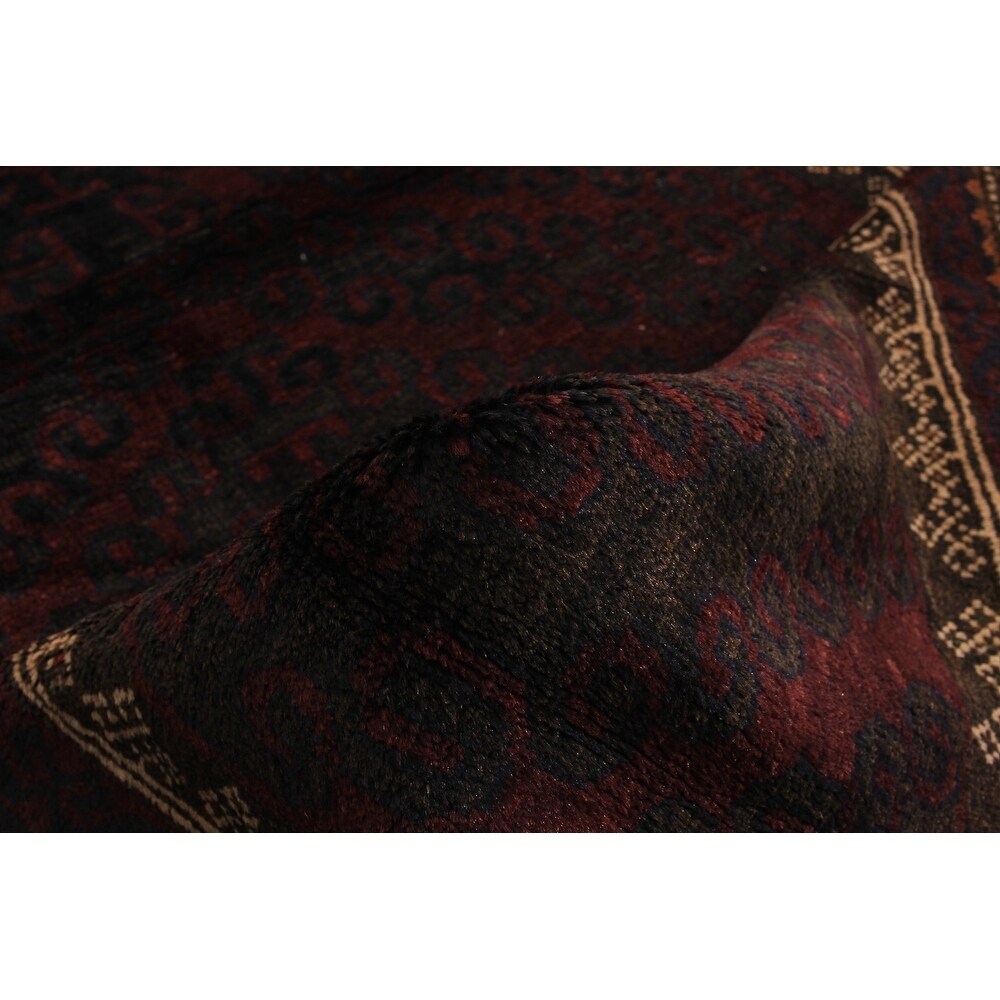 Hand-knotted Rizbaft Red Wool Rug - 3'11 x 6'7/3'11" x 6'7"