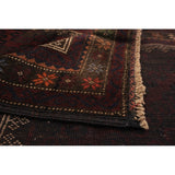 Hand-knotted Rizbaft Red Wool Rug - 3'11 x 6'7/3'11" x 6'7"