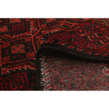 Hand-knotted Rizbaft Red Wool Rug - 3'5" x 6'4"