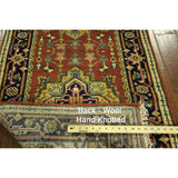 Hand-knotted Runner Red/ Navy Blue Heriz Serapi Floral Wool Area Rug (3' x 10')