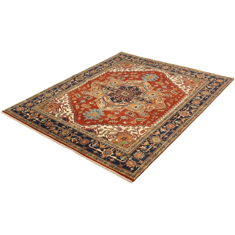 Hand-knotted Serapi Heritage Copper Rug - ECARPETGALLERY - 7'11 x 9'9
