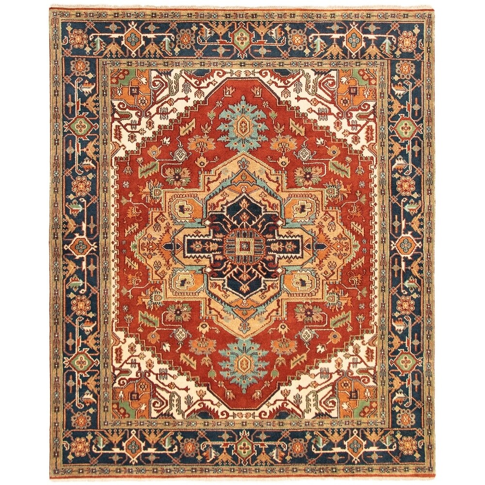 Hand-knotted Serapi Heritage Copper Rug - ECARPETGALLERY - 7'11 x 9'9