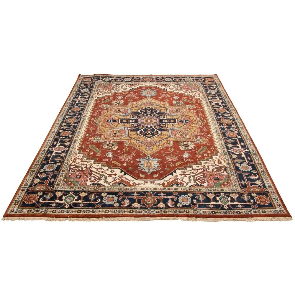 Hand-knotted Serapi Heritage Red Rug - ECARPETGALLERY - 9'0 x 11'9