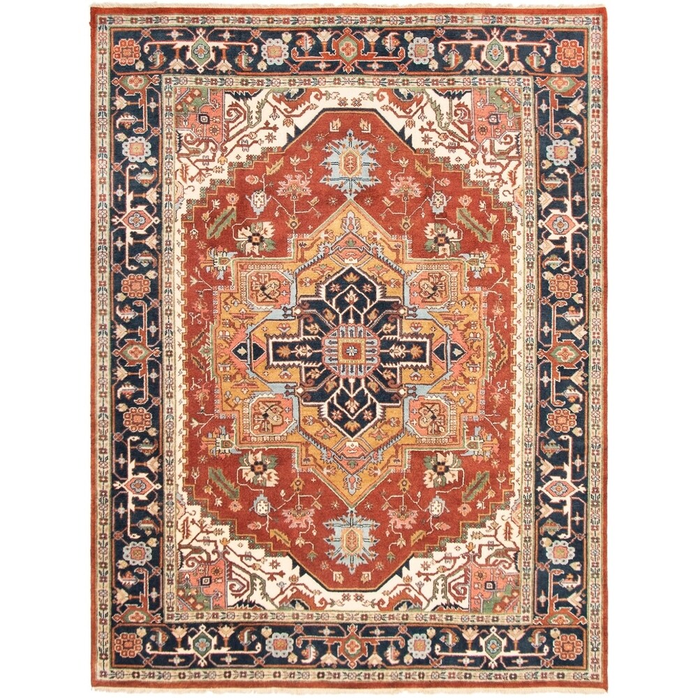 Hand-knotted Serapi Heritage Red Rug - ECARPETGALLERY - 9'0 x 11'9
