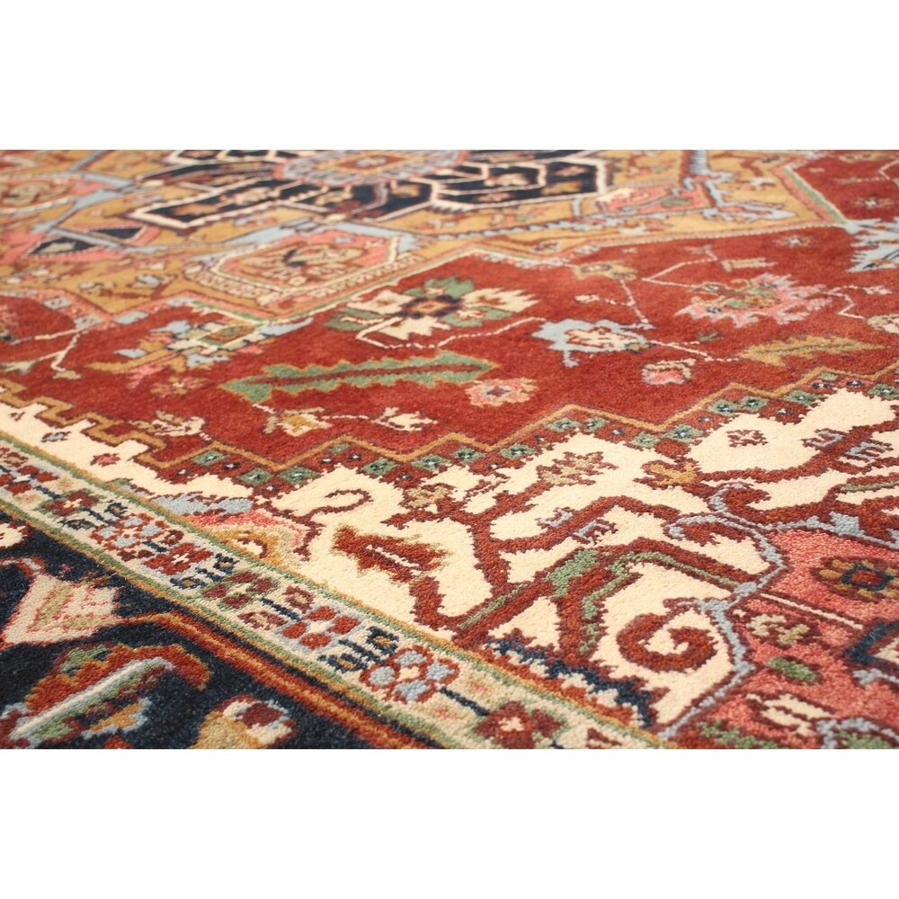 Hand-knotted Serapi Heritage Red Rug - ECARPETGALLERY - 9'0 x 11'9