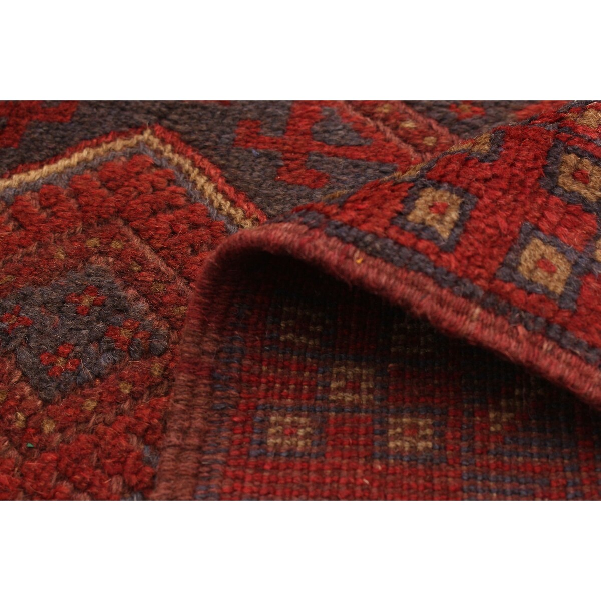 Hand-knotted Tajik Caucasian Red Wool Rug - 2'1 x 8'3