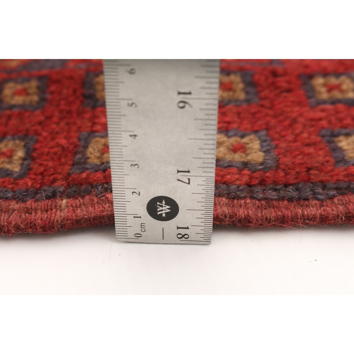 Hand-knotted Tajik Caucasian Red Wool Rug - 2'1 x 8'3