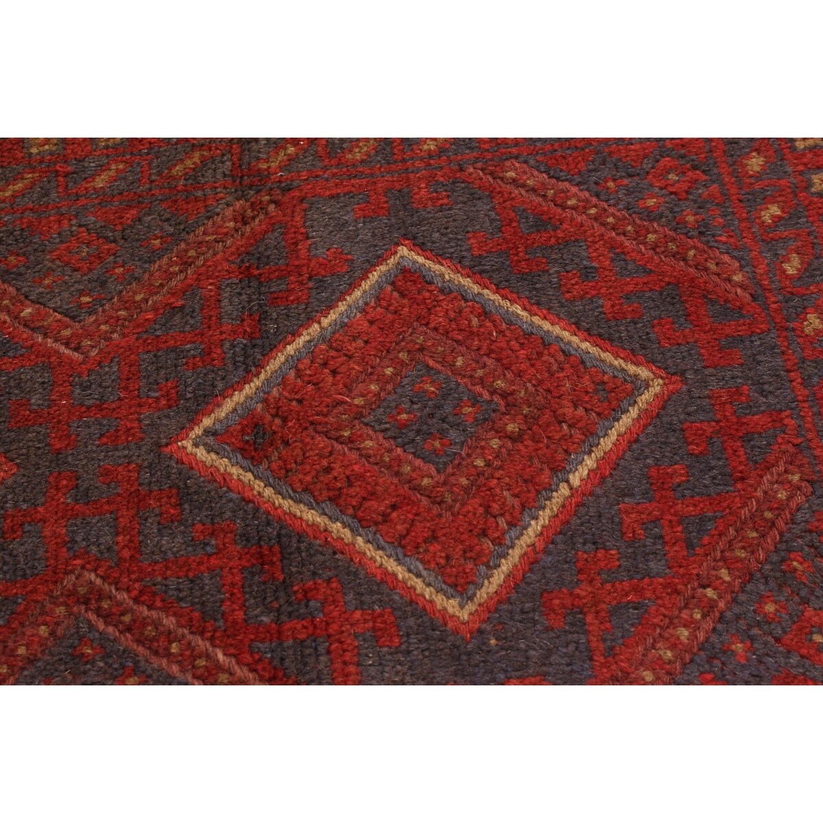 Hand-knotted Tajik Caucasian Red Wool Rug - 2'1 x 8'3