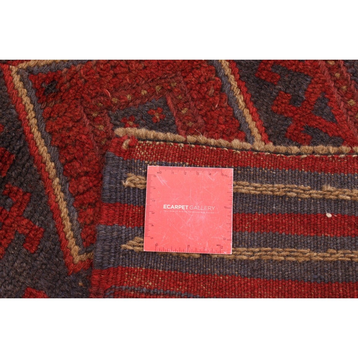 Hand-knotted Tajik Caucasian Red Wool Rug - 2'1 x 8'3