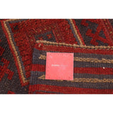 Hand-knotted Tajik Caucasian Red Wool Rug - 2'1 x 8'3