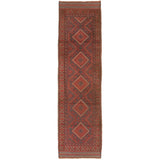 Hand-knotted Tajik Caucasian Red Wool Rug - 2'1 x 8'3