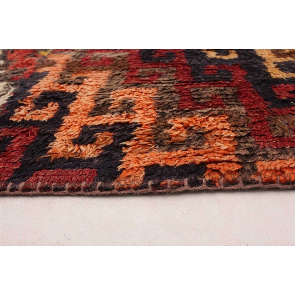 Hand-knotted Vintage Anatolia Brown, Cream Wool Rug - 4'10 x 6'6