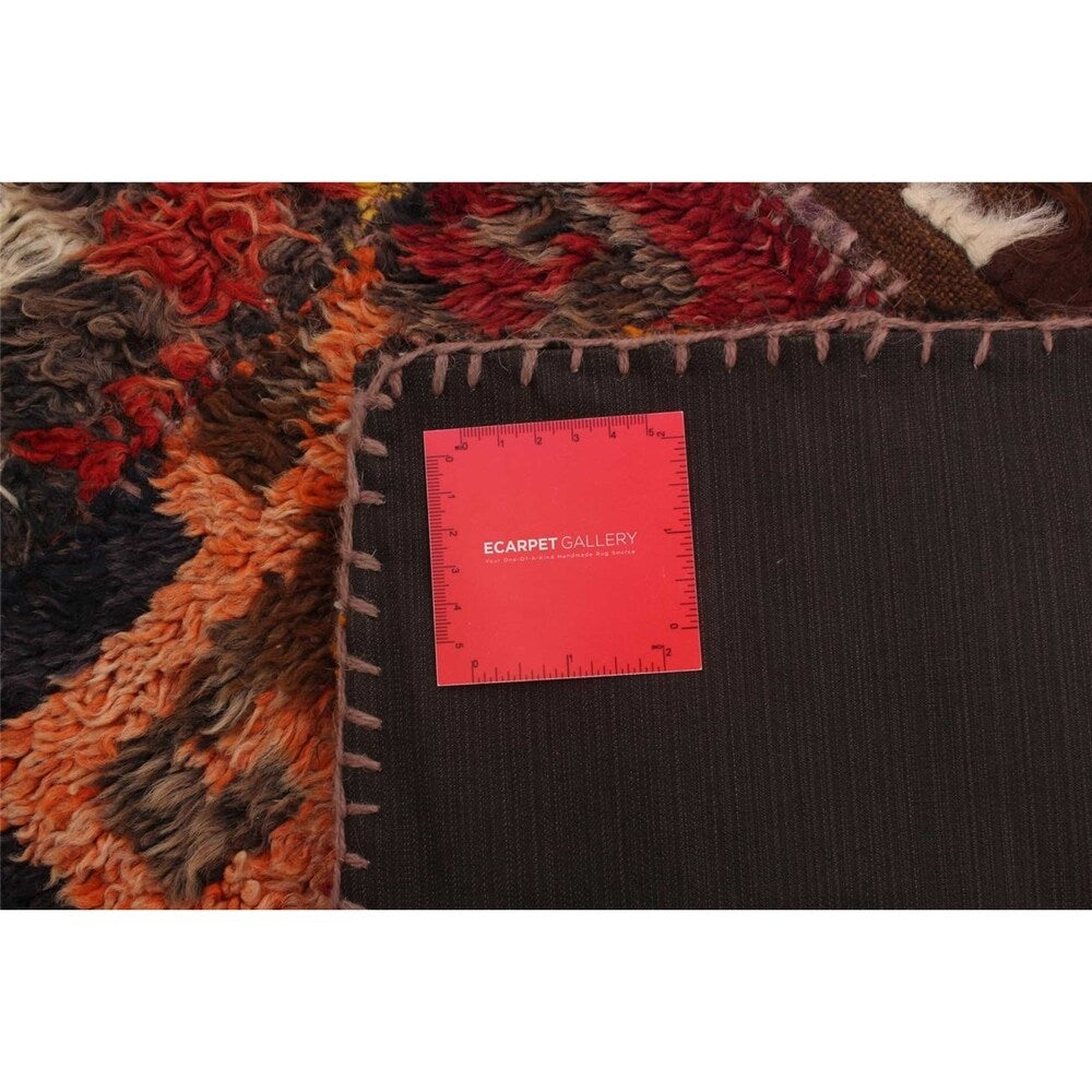 Hand-knotted Vintage Anatolia Brown, Cream Wool Rug - 4'10 x 6'6