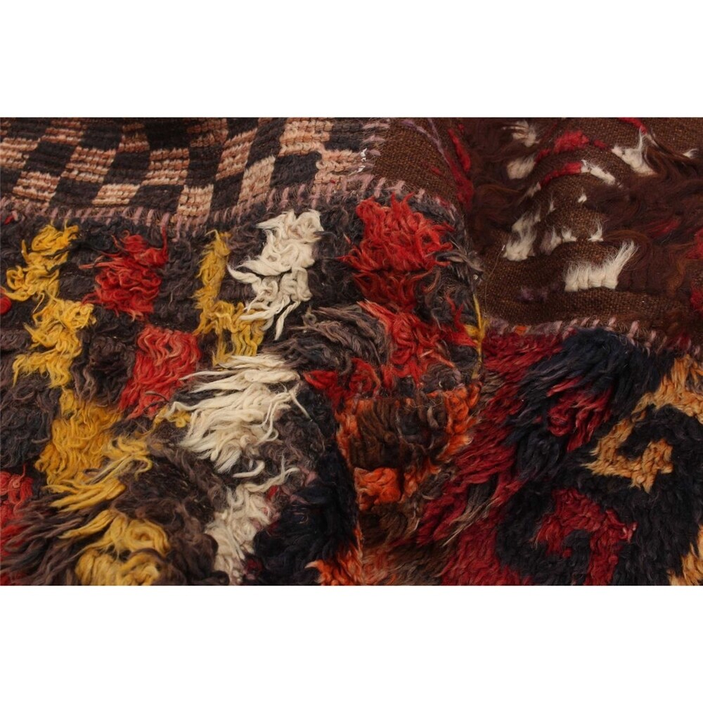 Hand-knotted Vintage Anatolia Brown, Cream Wool Rug - 4'10 x 6'6