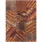 Hand-knotted Vintage Anatolia Brown, Cream Wool Rug - 4'10 x 6'6