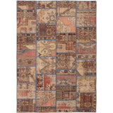 Hand-knotted Vintage Anatolia Patch Copper Wool Rug - 6'5 x 9'10