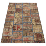 Hand-knotted Vintage Anatolia Patch Copper Wool Rug - 6'5 x 9'10