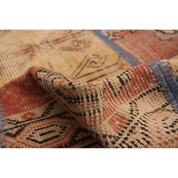 Hand-knotted Vintage Anatolia Patch Copper Wool Rug - 6'5 x 9'10