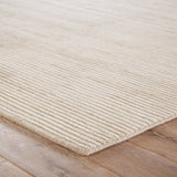 Phase Handmade Solid White/ Taupe Area Rug - 2' x 3'