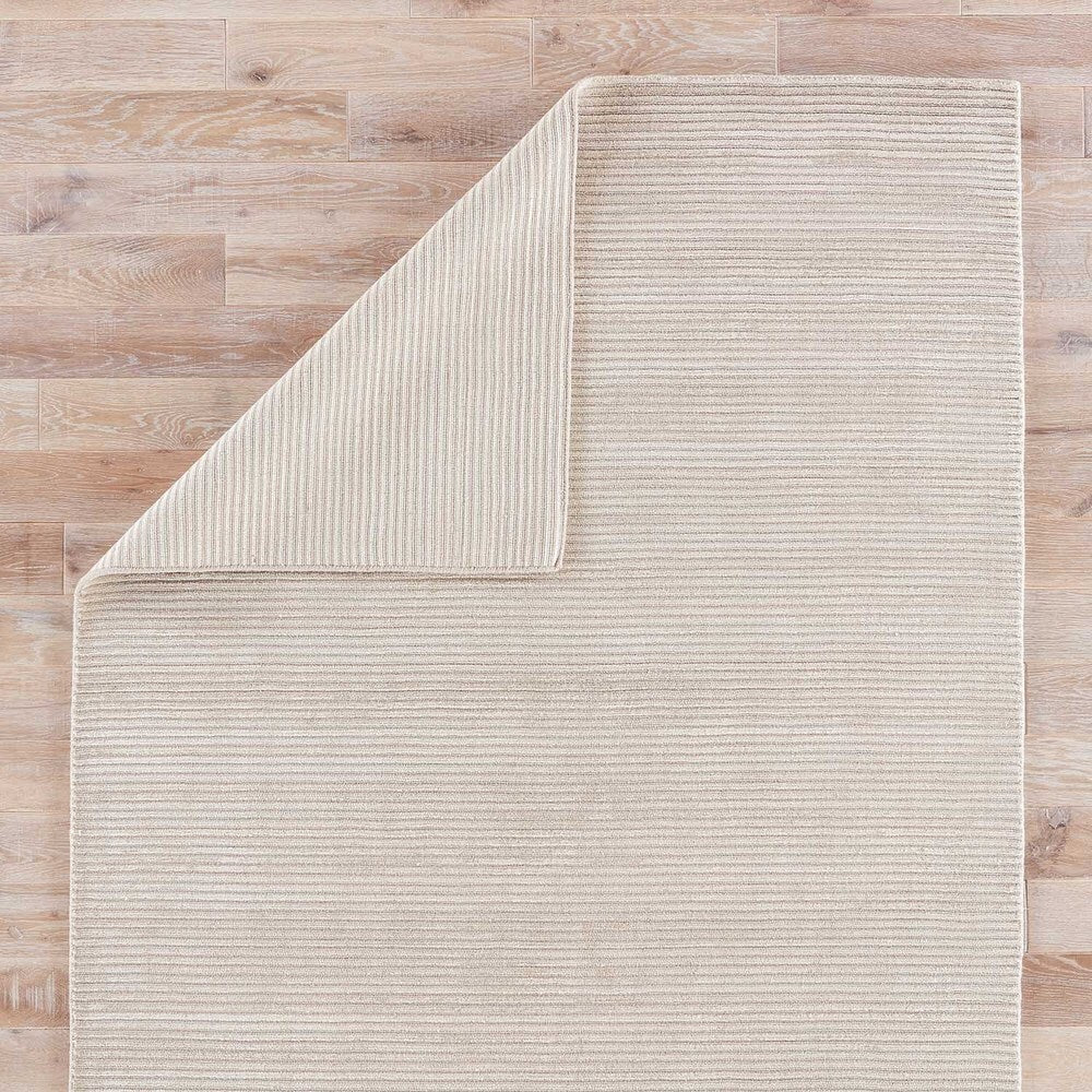 Phase Handmade Solid White/ Taupe Area Rug - 2' x 3'