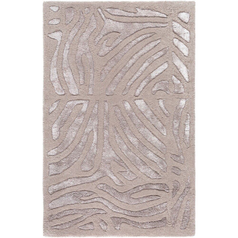 Hand-tufted Beige Zebra Animal Print Redfield Wool Area Rug - 9' x 13'