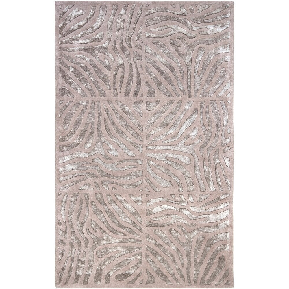 Hand-tufted Beige Zebra Animal Print Redfield Wool Area Rug - 9' x 13'