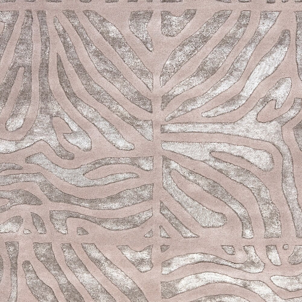 Hand-tufted Beige Zebra Animal Print Redfield Wool Area Rug - 9' x 13'
