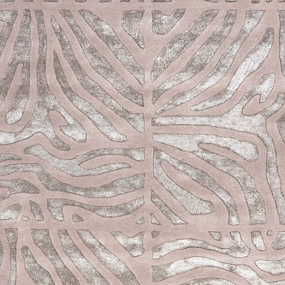 Hand-tufted Beige Zebra Animal Print Redfield Wool Area Rug - 9' x 13'