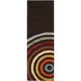Hand-tufted Black Contemporary Multi Colored Circles Arnott Wool Geometric Area Rug - 3' x 12' Runner
