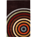Hand-tufted Black Contemporary Multi Colored Circles Manchester Wool Geometric Area Rug - 12' x 15'/Surplus