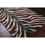 Hand-tufted Brown/Blue Zebra Animal Print Pomona Area Rug - 2' x 3'