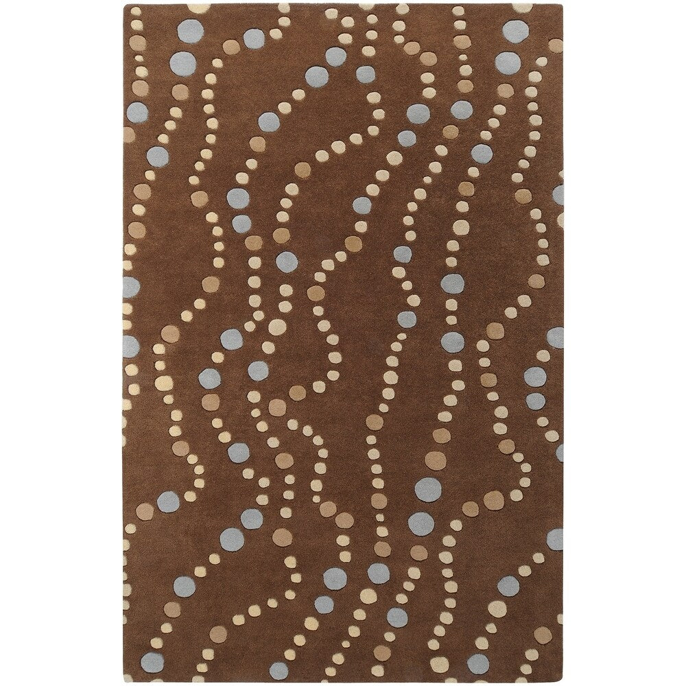 Hand-tufted Brown Contemporary Geometric Mayflower Wool Area Rug - 5'