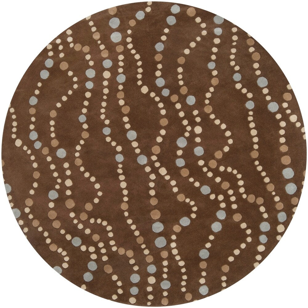 Hand-tufted Brown Contemporary Geometric Mayflower Wool Area Rug (8' R