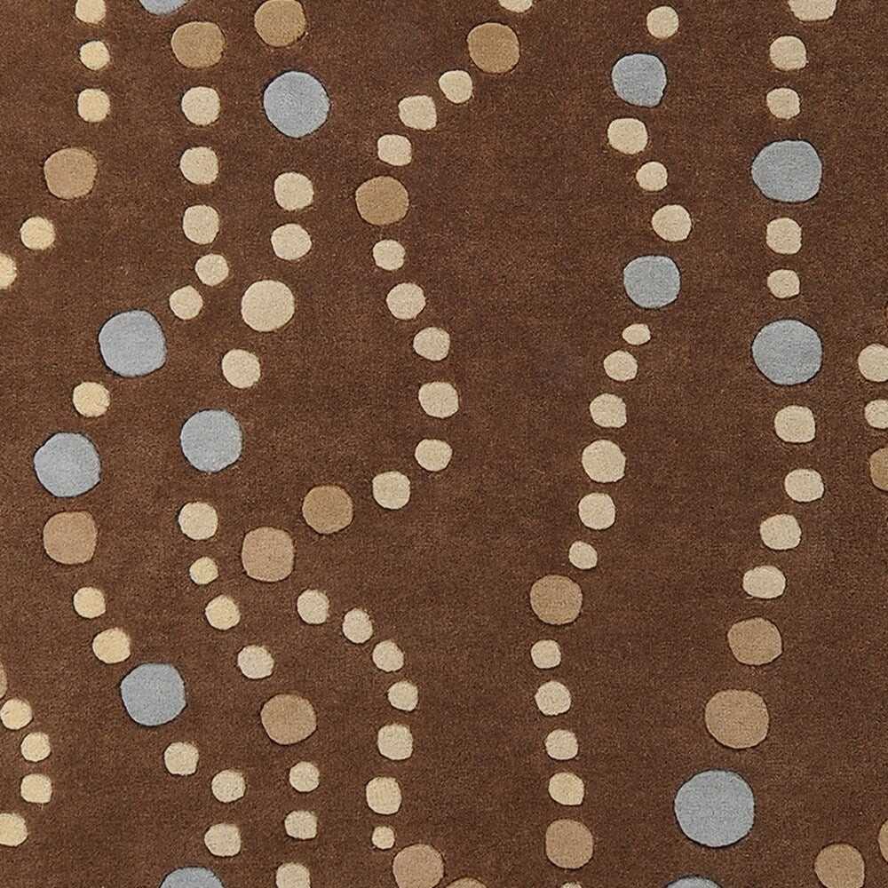 Hand-tufted Brown Contemporary Geometric Mayflower Wool Area Rug - 8' Square
