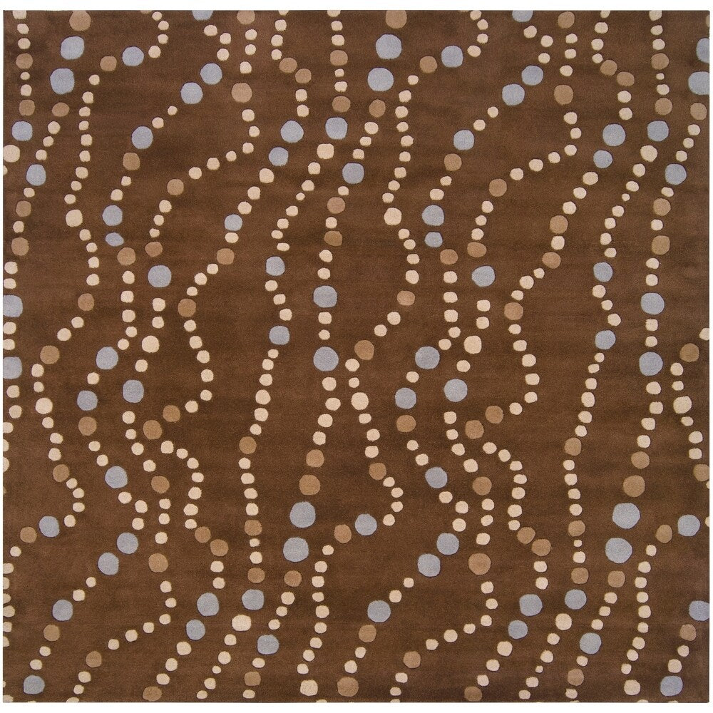 Hand-tufted Brown Contemporary Geometric Mayflower Wool Area Rug - 8' Square