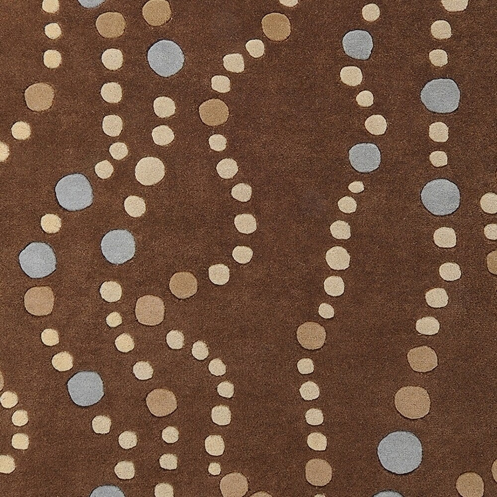 Hand-tufted Brown Contemporary Geometric Mayflower Wool Area Rug - 8' Square