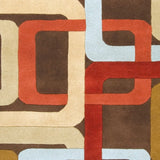 Hand-tufted Brown Contemporary Multi Colored Square Mayflower Wool Geometric Area Rug - 12' x 15'