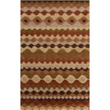 Hand-tufted Brown Tea Leaves Geometric Shapes Wool Area Rug - 3'3" x 5'3"