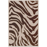 Hand-tufted Brown/White Zebra Animal Print Lipscombe Wool Area Rug - 2' x 3'/Surplus