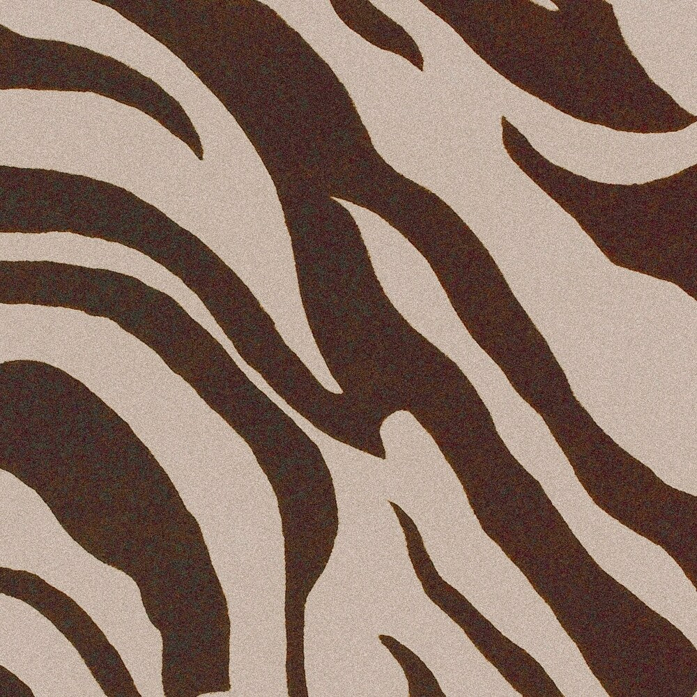 Hand-tufted Brown/White Zebra Animal Print Lipscombe Wool Area Rug - 2' x 3'/Surplus