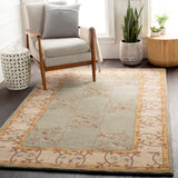 Hand-tufted Calhoun Traditional Floral Wool Slate Grey Area Rug - 8' Square - 8' Square
