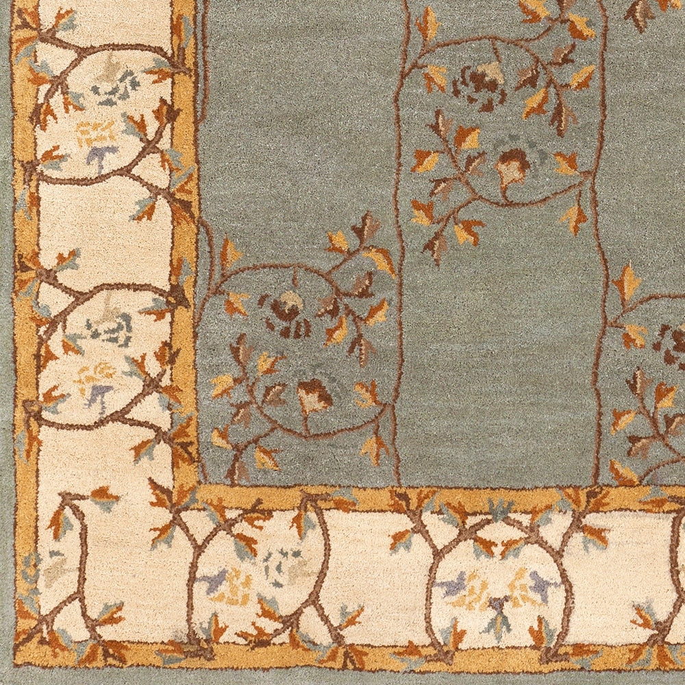 Hand-tufted Calhoun Traditional Floral Wool Slate Grey Area Rug - 8' Square - 8' Square