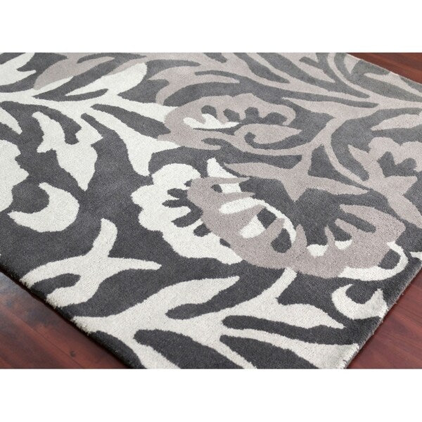 Barnady Hand-tufted Classic Floral Wool Area Rug