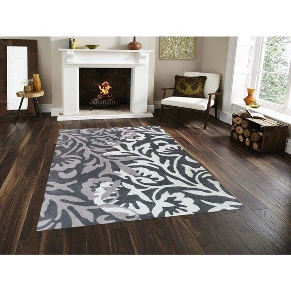 Barnady Hand-tufted Classic Floral Wool Area Rug