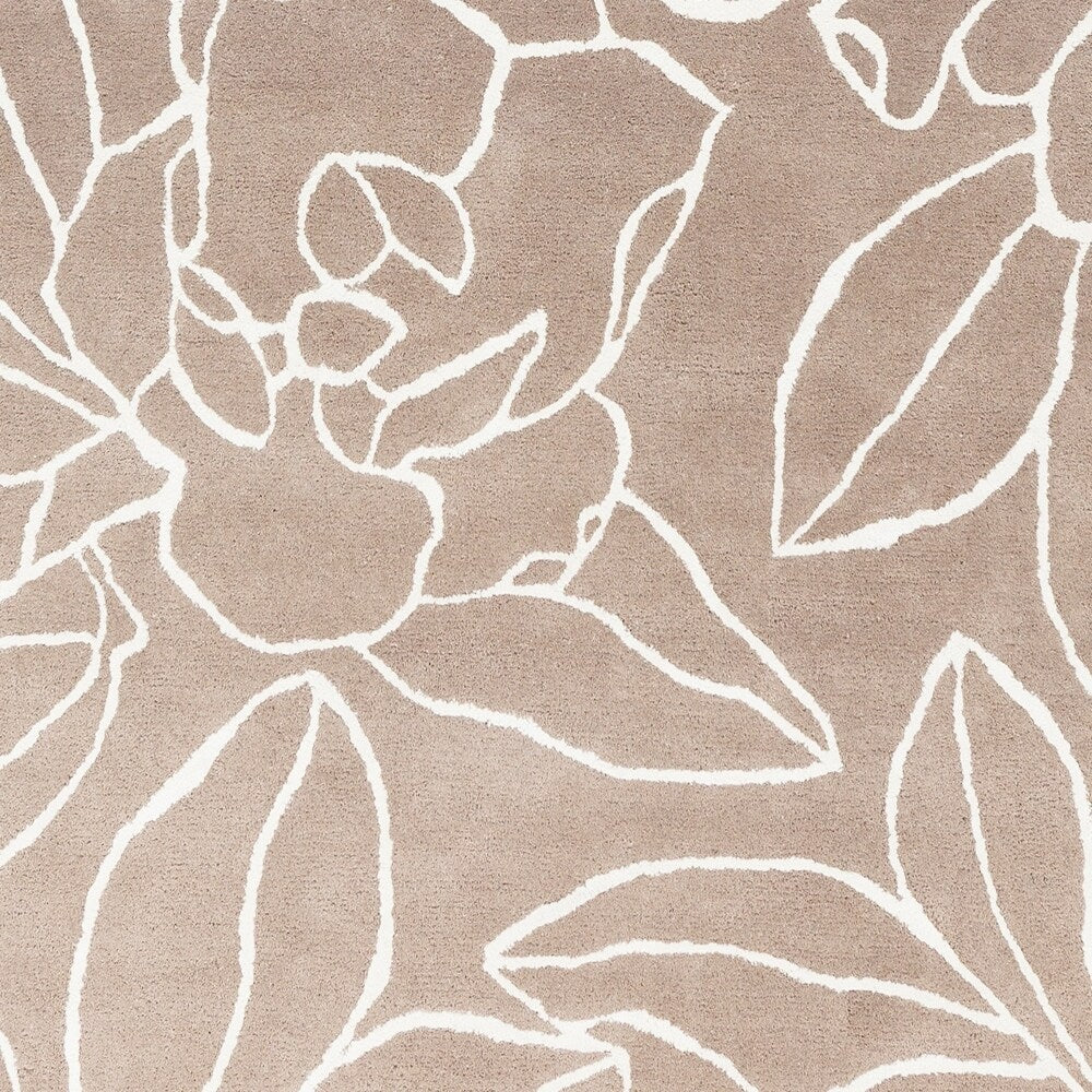 Hand-tufted Contemporary Grey Floral Area Rug - 8' x 11'