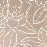 Hand-tufted Contemporary Grey Floral Area Rug - 8' x 11'
